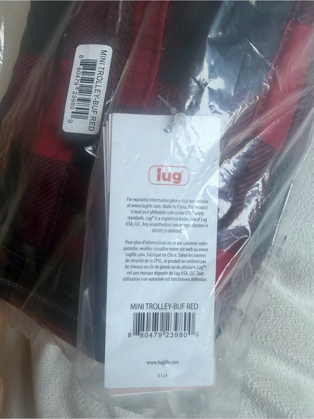 lug Mini Trolley Travel Cosmetic/Toiletry bag - Buffalo Check Plaid - Picture 7 of 9